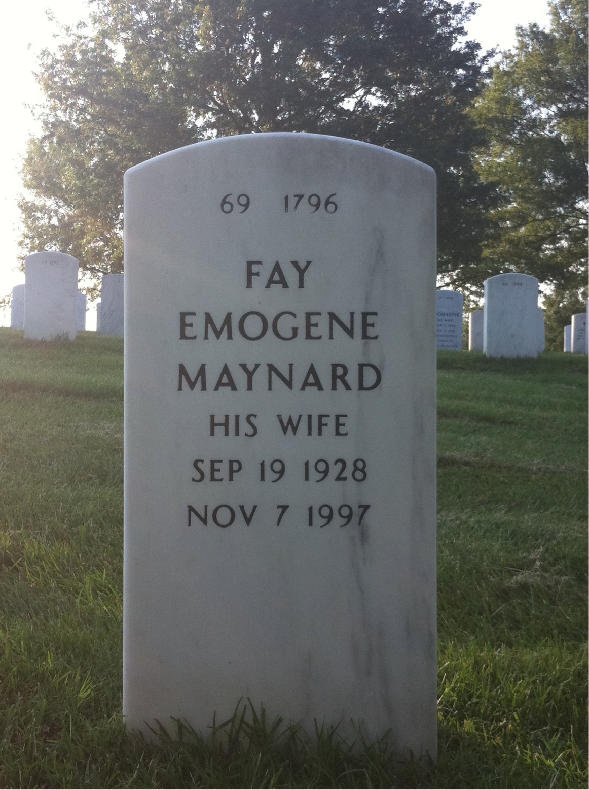 Back of headstone — Homer Ozenghar