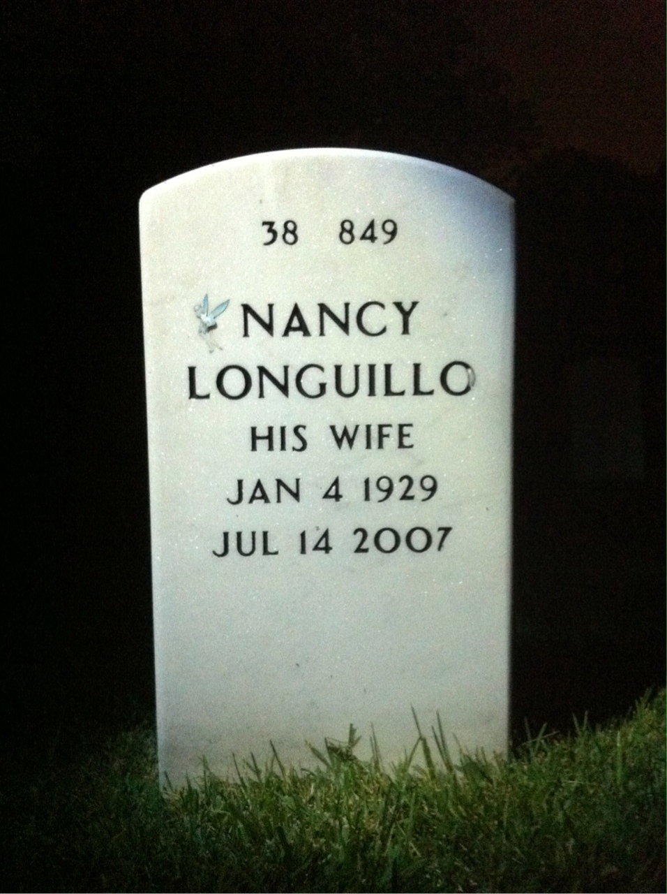 Back of headstone — Angelo Giangreco