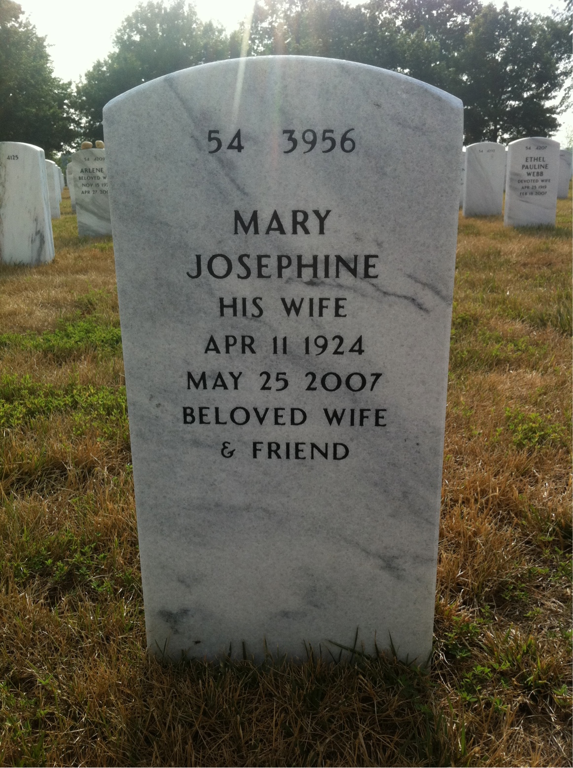 Back of headstone — Frank Sausa