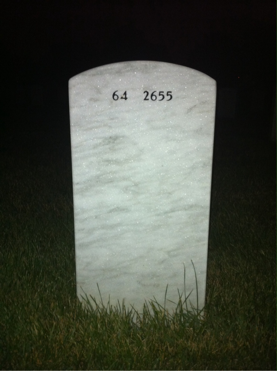 Back of headstone — Thomas Grice
