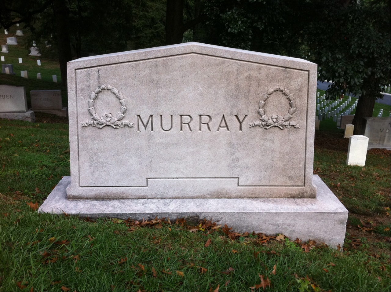 Back of headstone — Sara Murray
