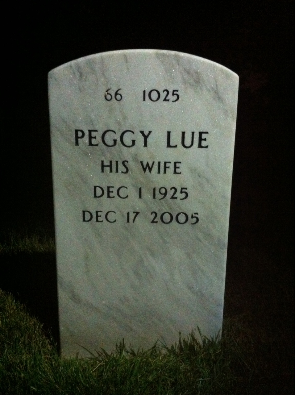 Back of headstone — Victor Luney