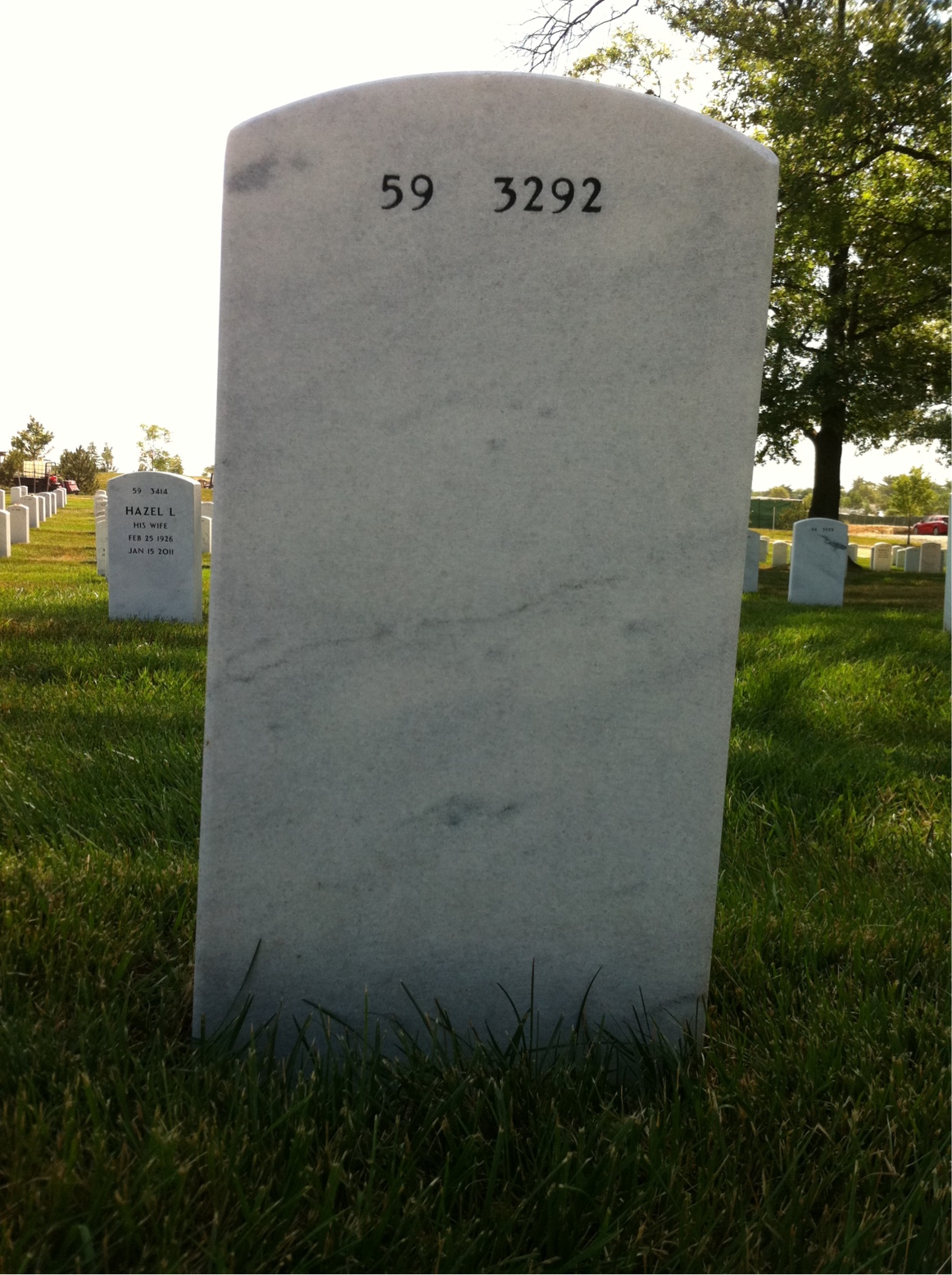 Back of headstone — Peter Miller