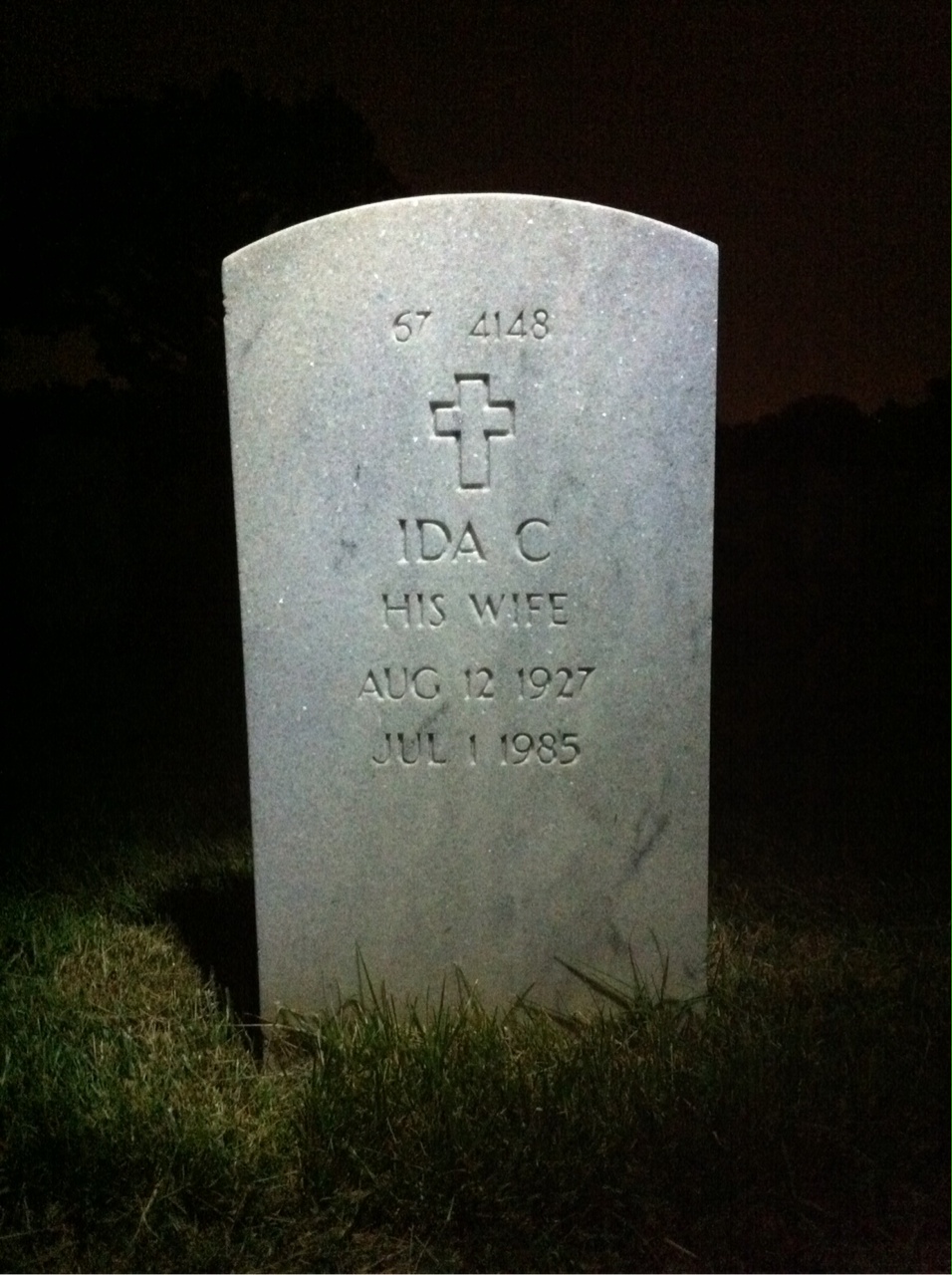 Back of headstone — Roland Moore