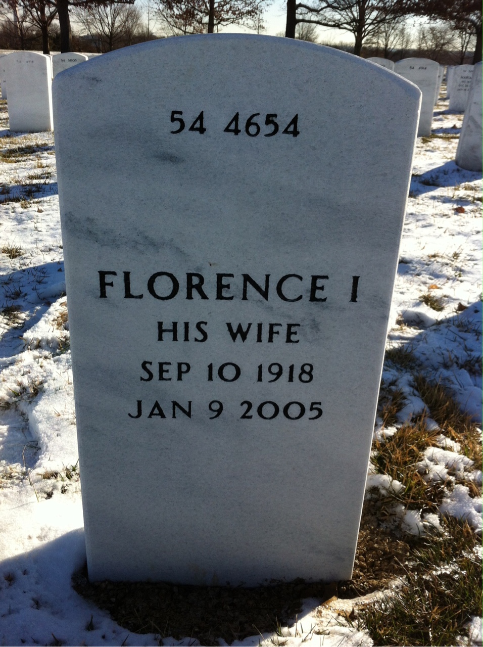 Back of headstone — Harry Wytock
