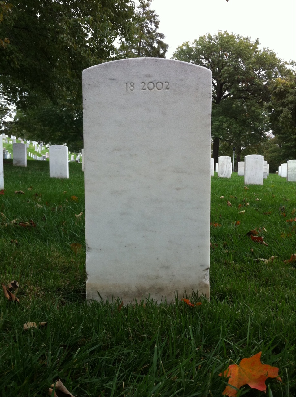 Back of headstone — Fred Cox