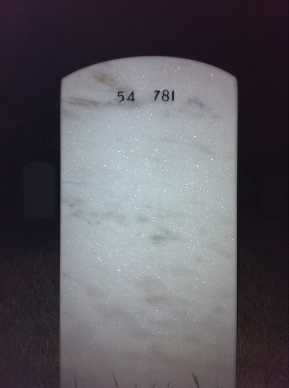 Back of headstone — Richard Hanson