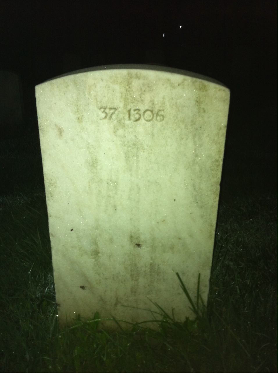 Back of headstone — William S Dudley