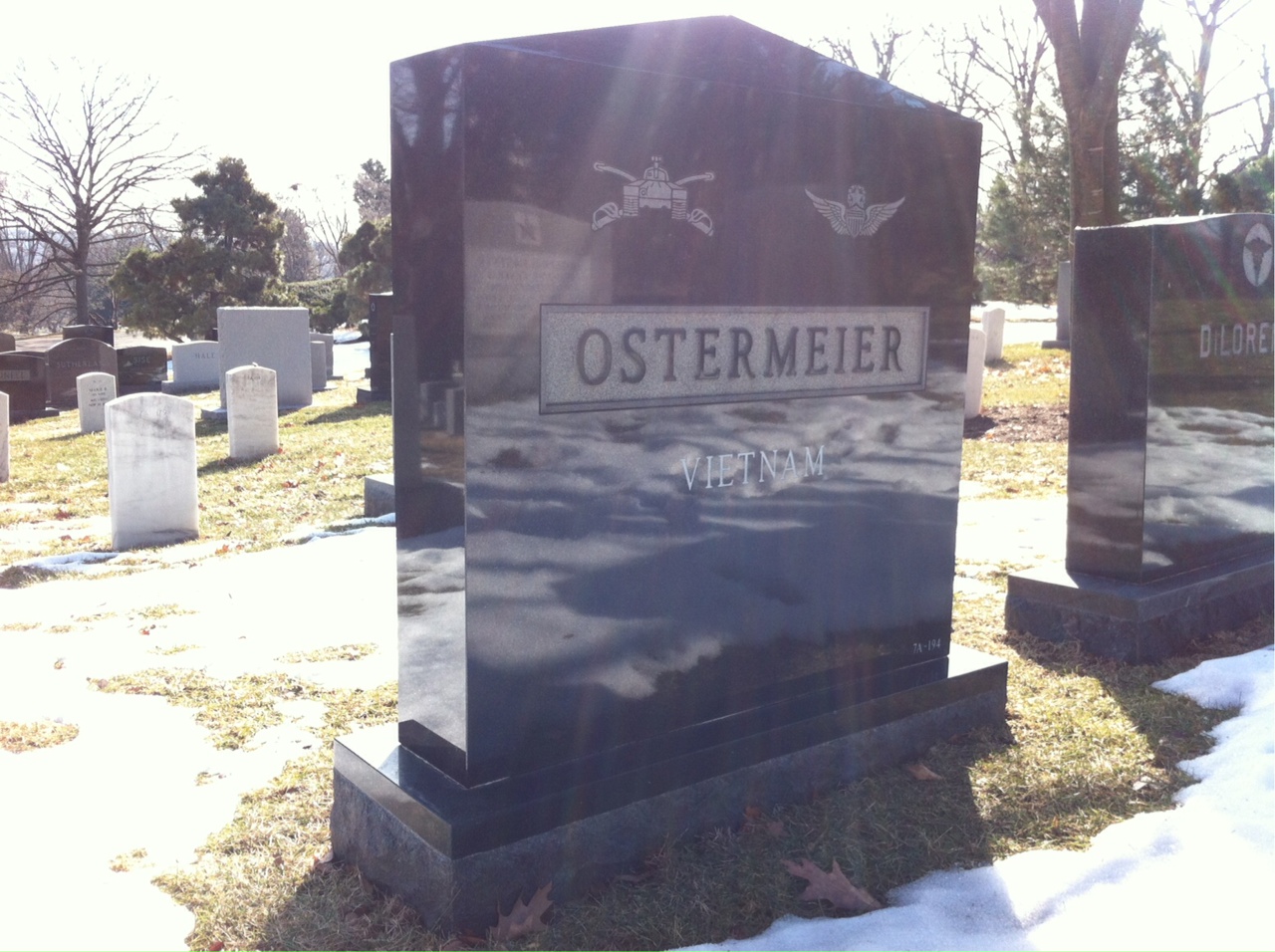 Back of headstone — William Ostermeier
