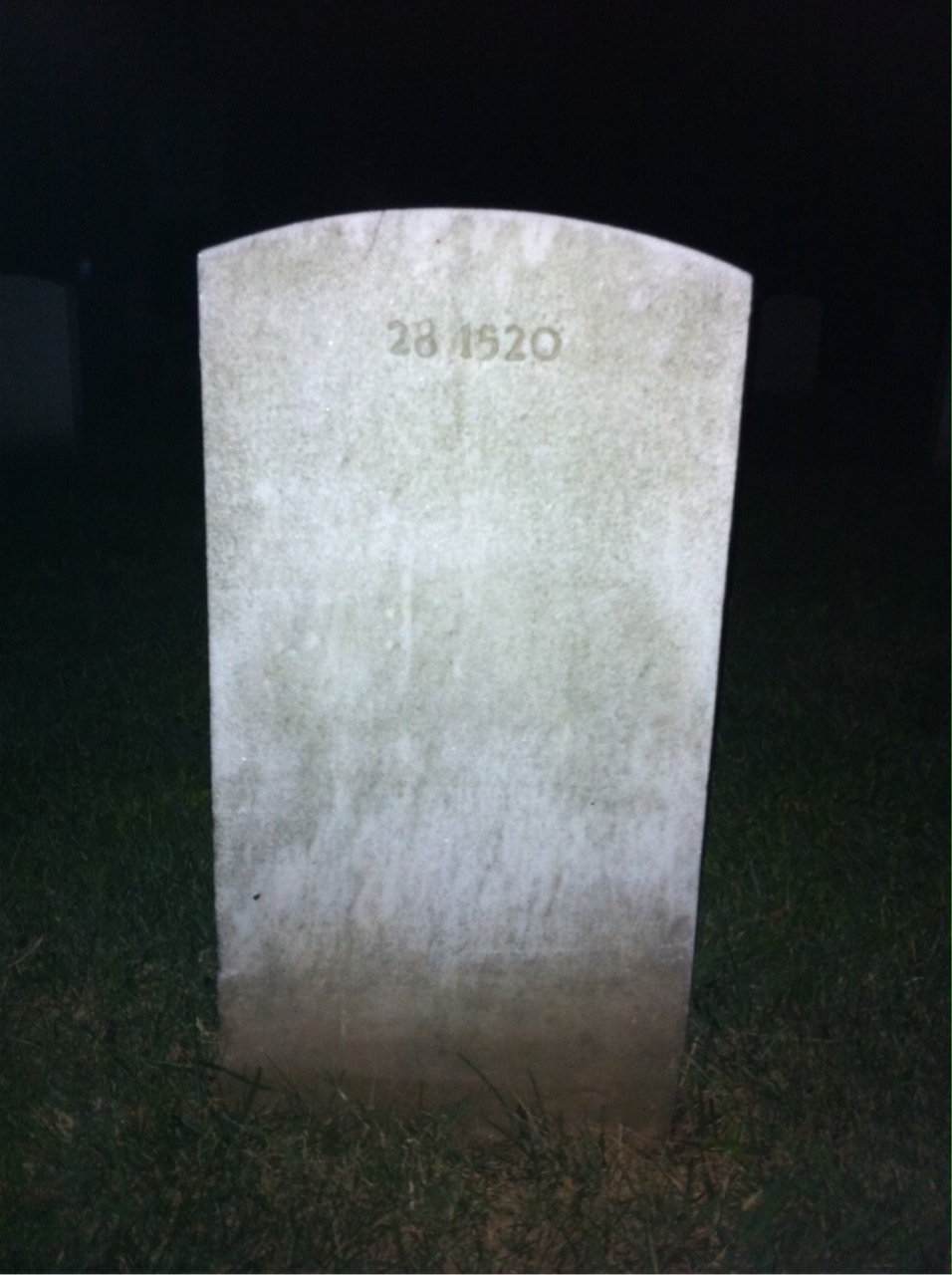 Back of headstone — Leroy Adams