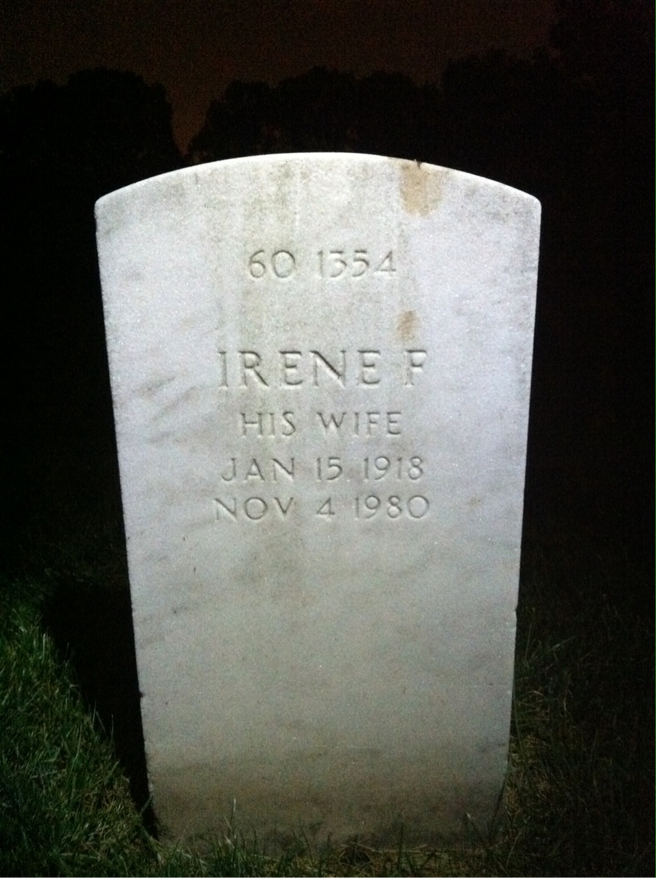 Back of headstone — Cecil Moreau