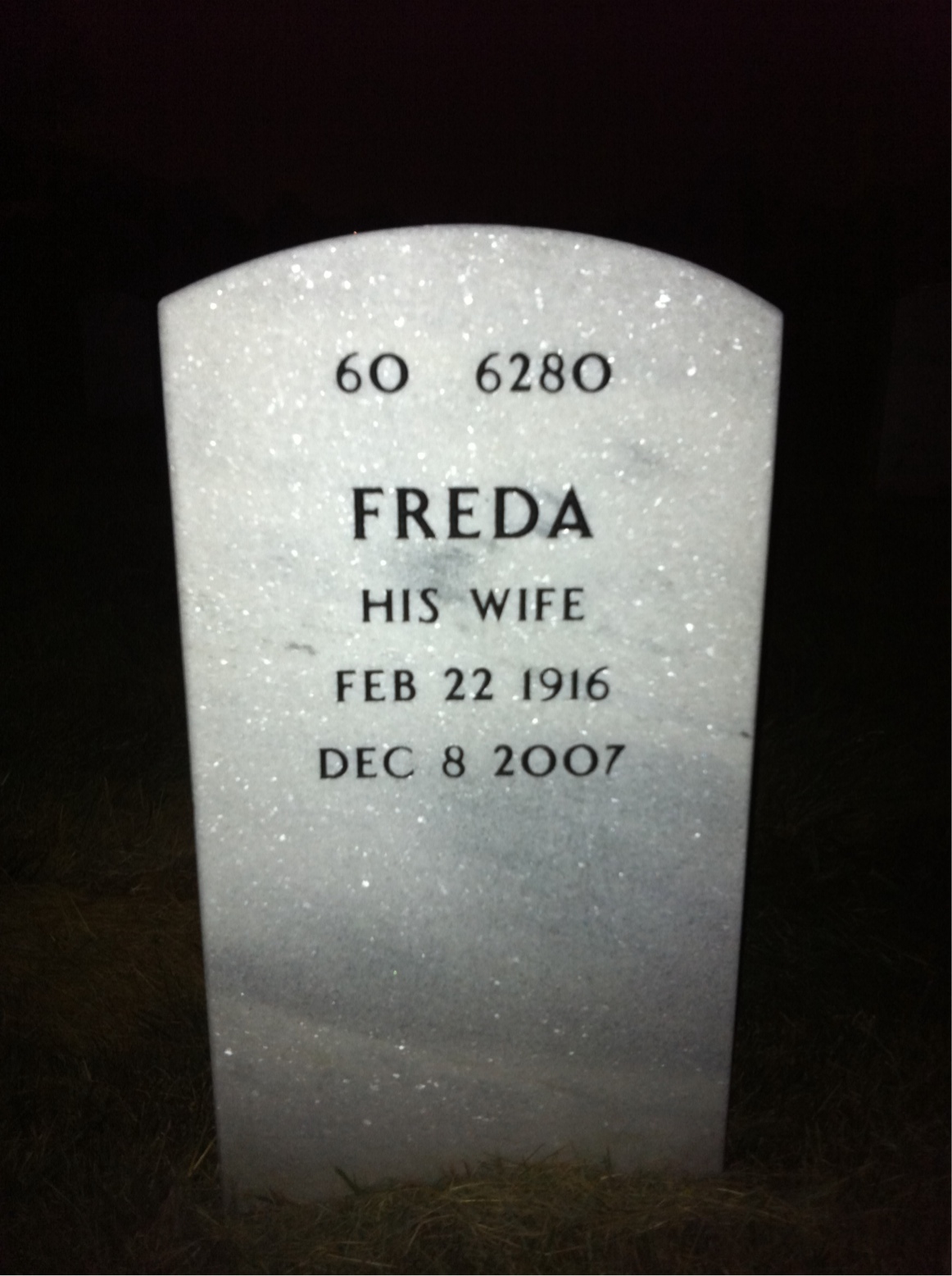 Back of headstone — Carmine Guarino
