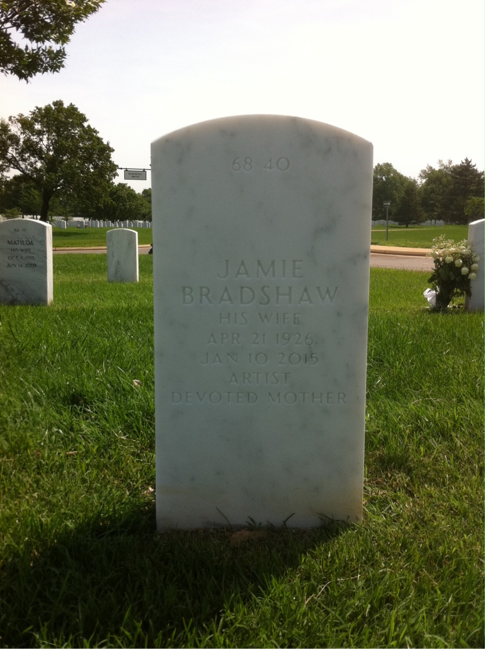 Back of headstone — Hugh Brooks