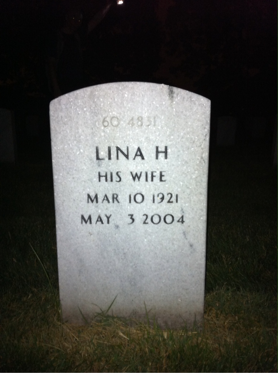Back of headstone — Harry Yates