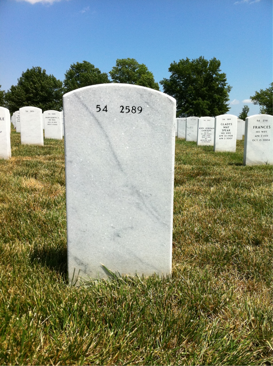 Back of headstone — Jon Hoberg