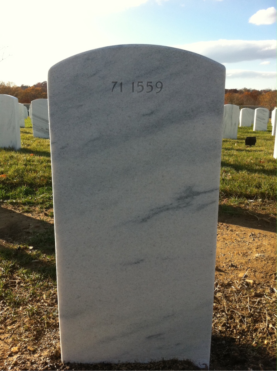 Back of headstone — Russell Miller