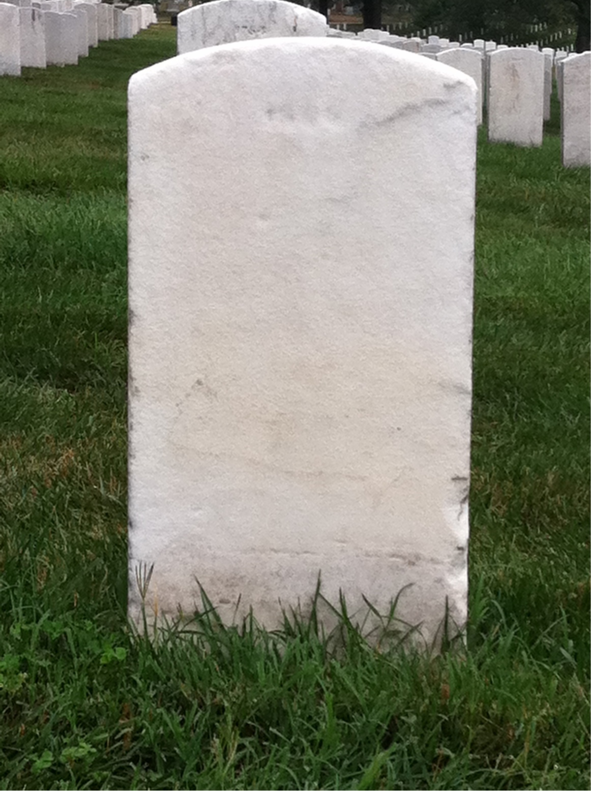 Back of headstone — Oliver Corley