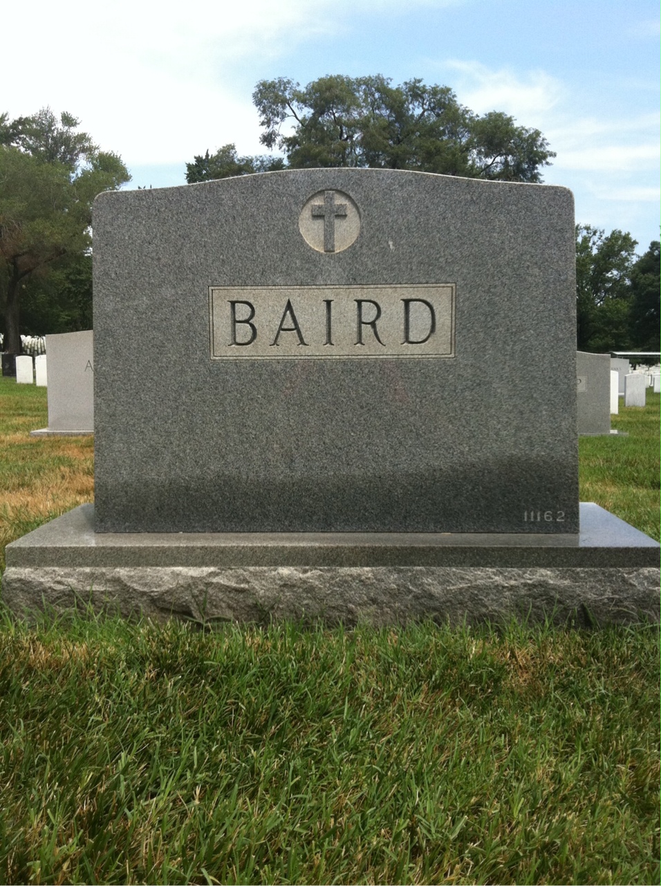 Back of headstone — Margaret Baird