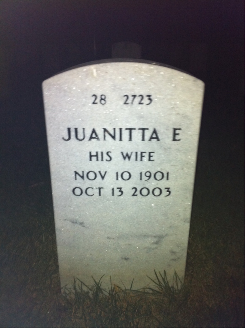Back of headstone — Edward Williams