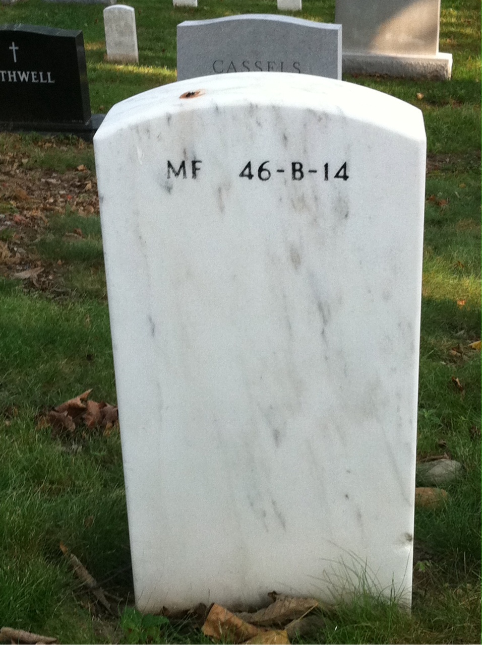 Back of headstone — Thomas Moore