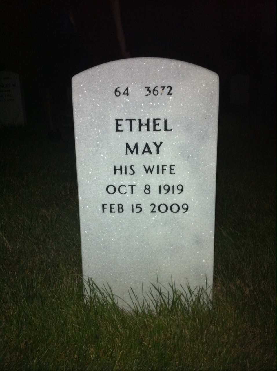 Back of headstone — John Fleshman
