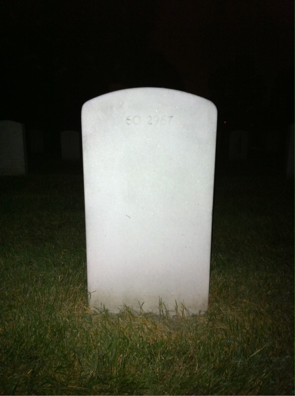 Back of headstone — John Misko