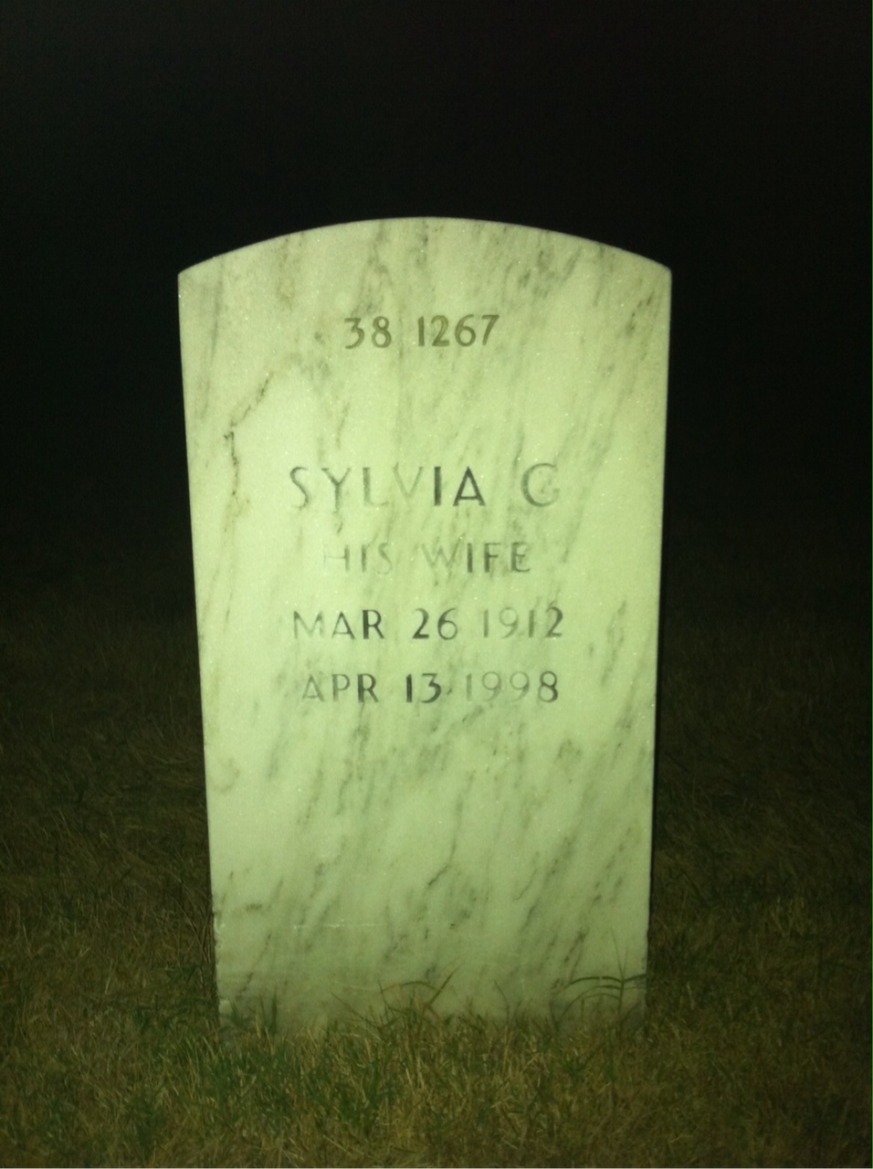 Back of headstone — William F Upton