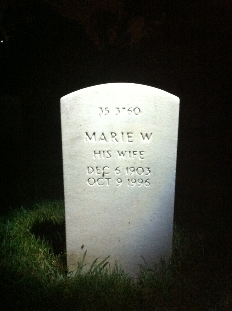 Back of headstone — Roland L Meyer