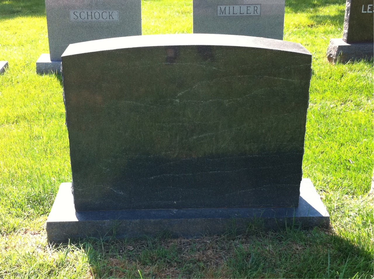 Back of headstone — Joseph Campbell