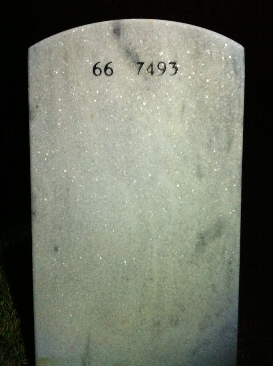 Back of headstone — William Poage