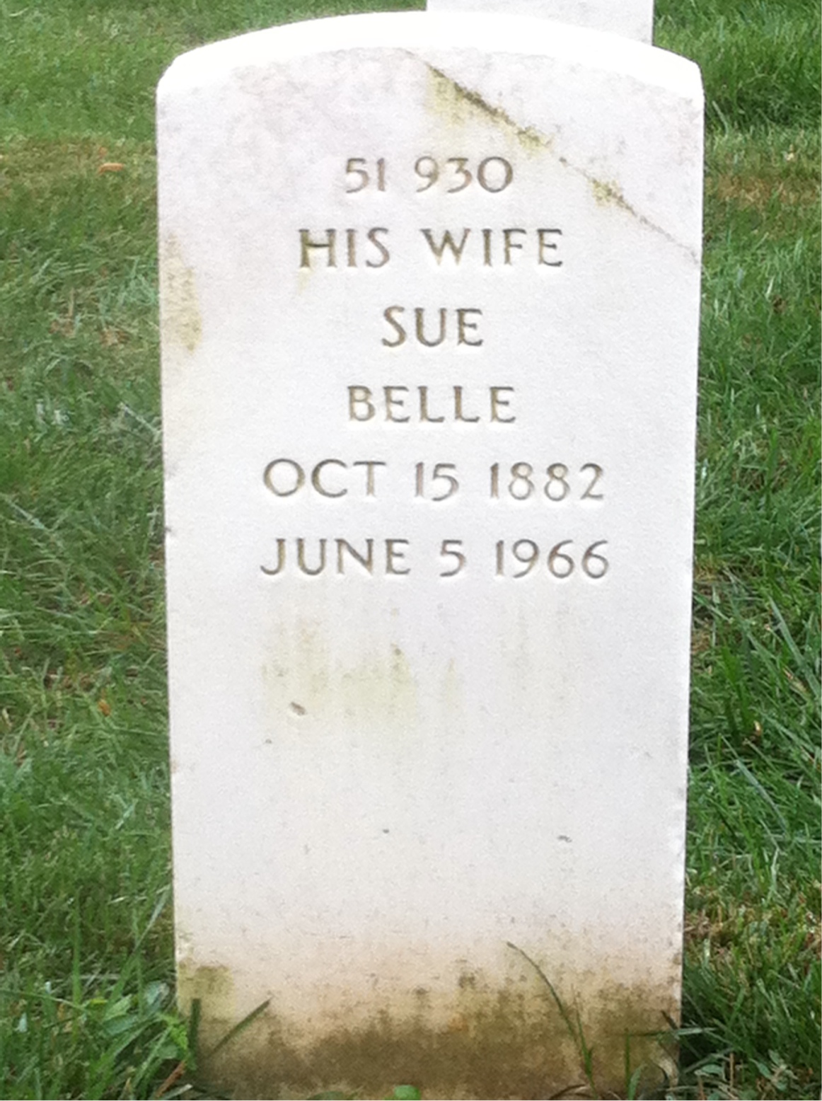 Back of headstone — Henry N Wiseman