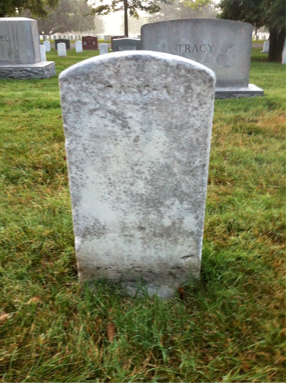 Back of headstone — Wallace Moore