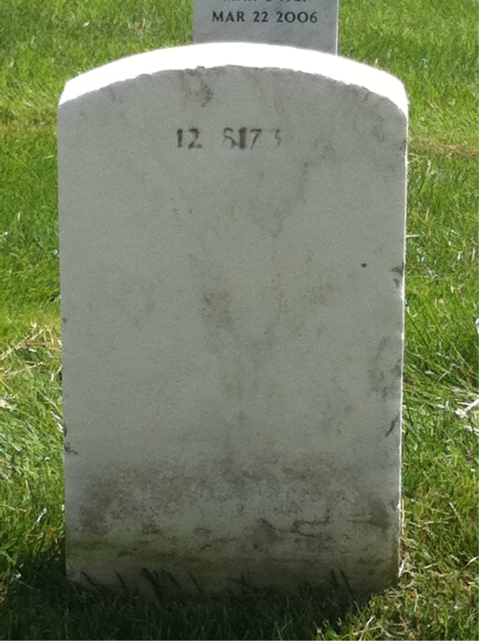 Back of headstone — Louis Critzer
