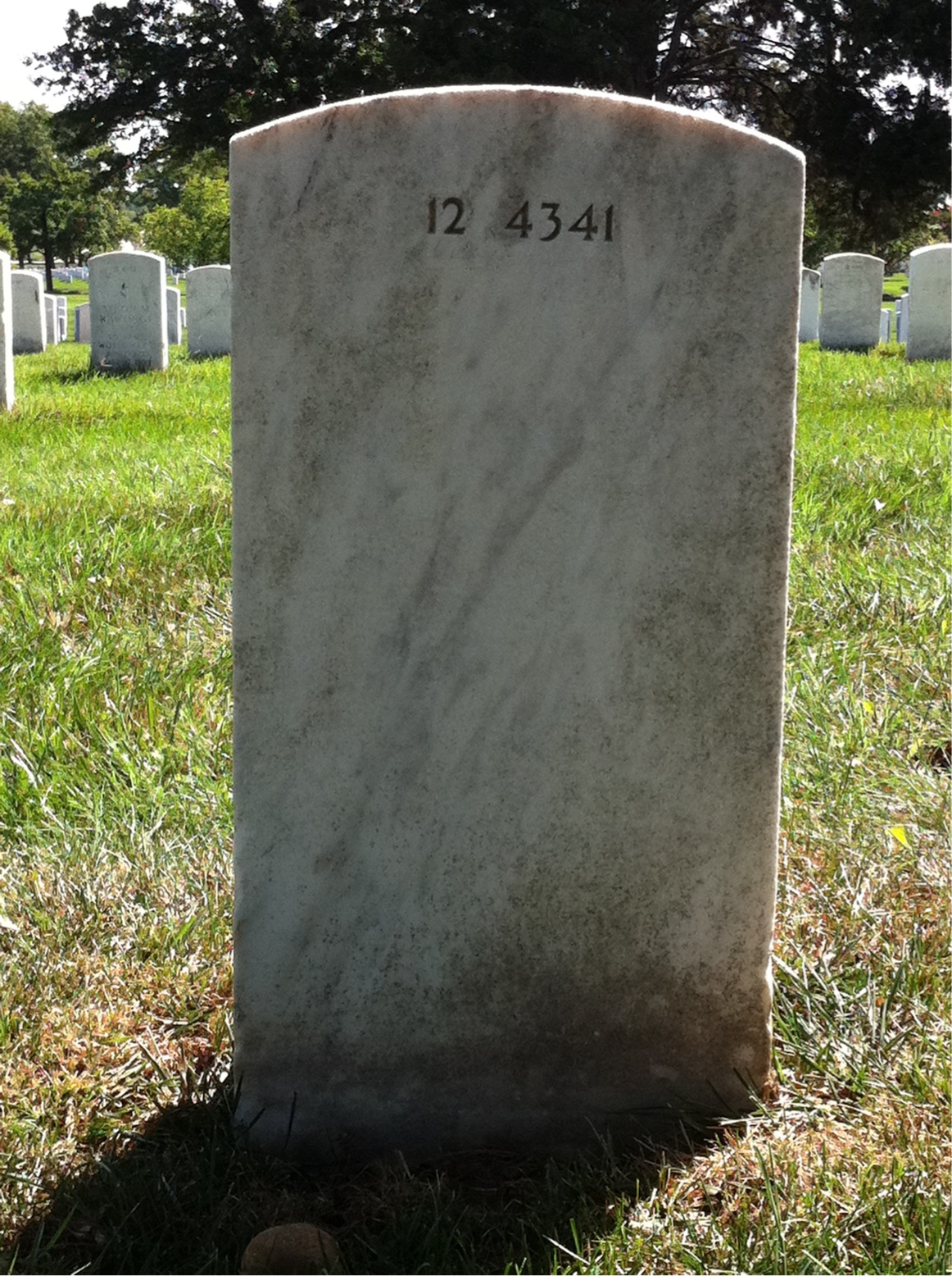 Back of headstone — Charles Cox