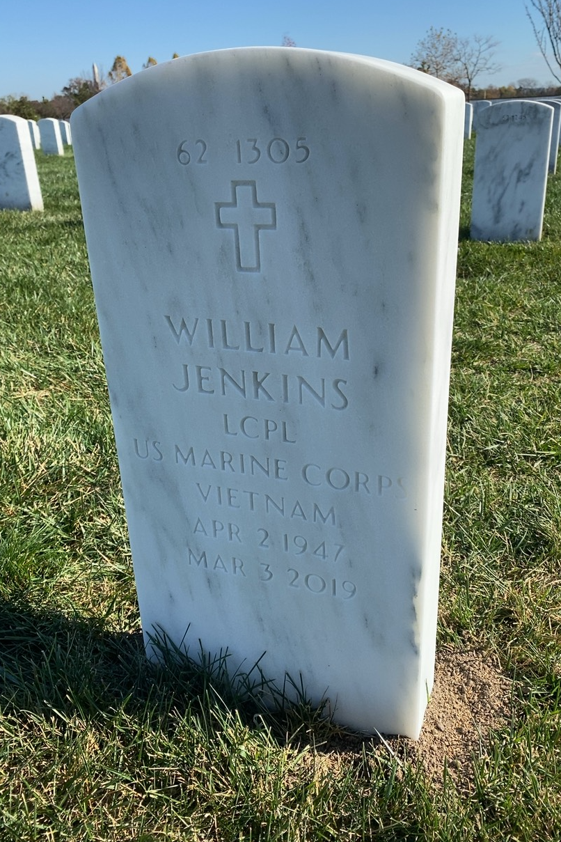 Back of headstone — William Jenkins
