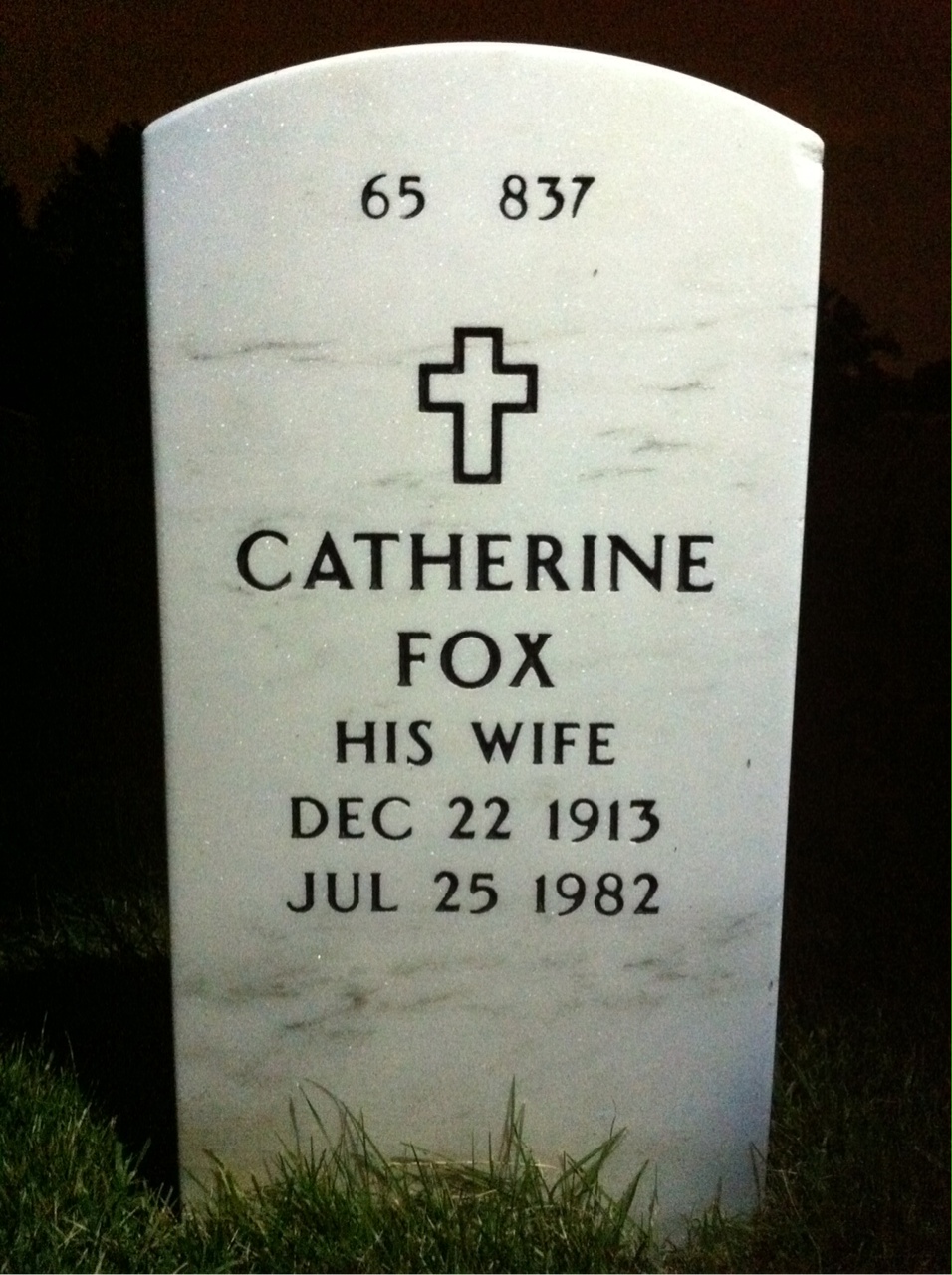Back of headstone — Martin Green