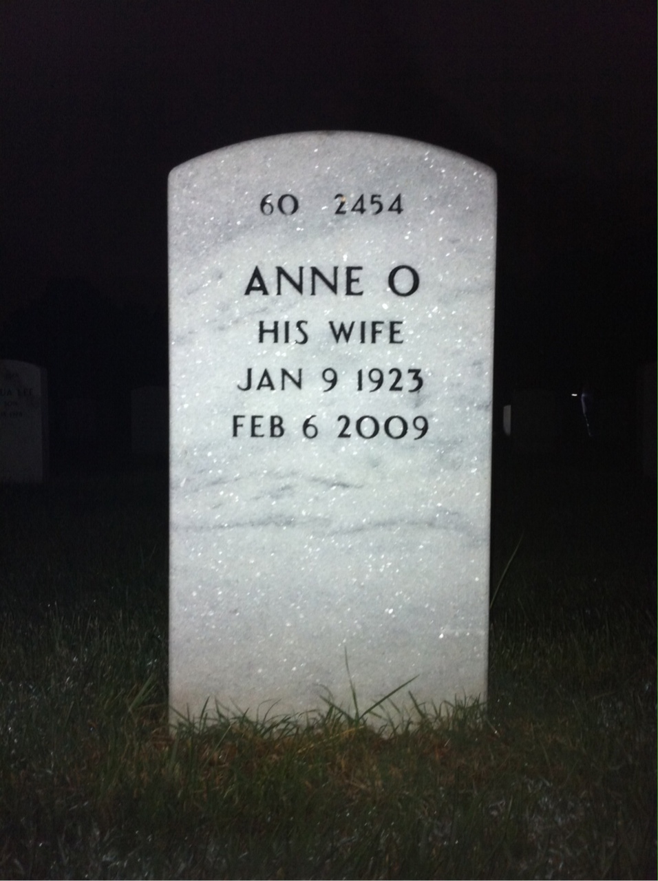 Back of headstone — Frank Ewald