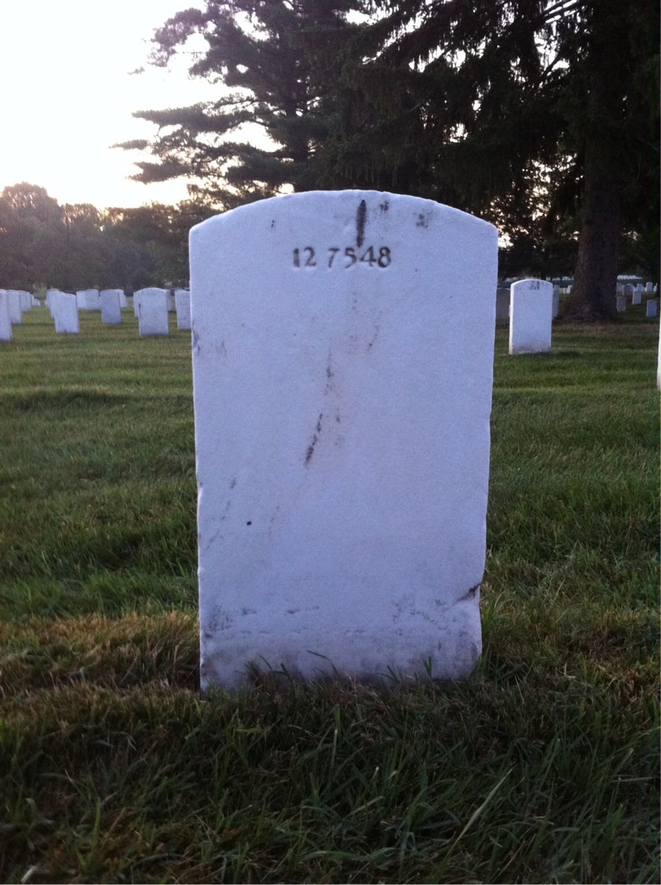 Back of headstone — William J Brooks