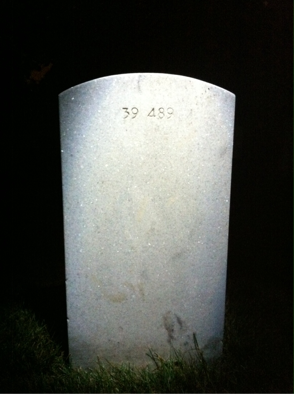 Back of headstone — William S Dement