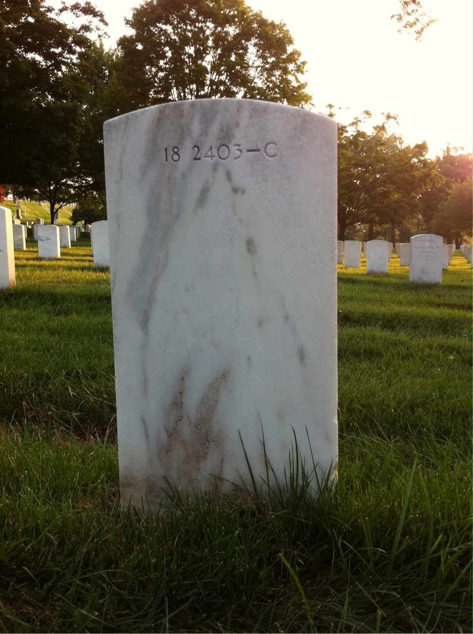 Back of headstone — Clifford Mooers