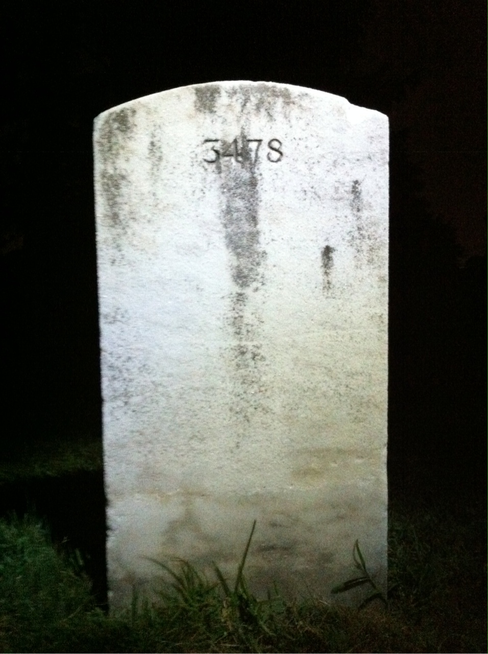 Back of headstone — William Mitchell