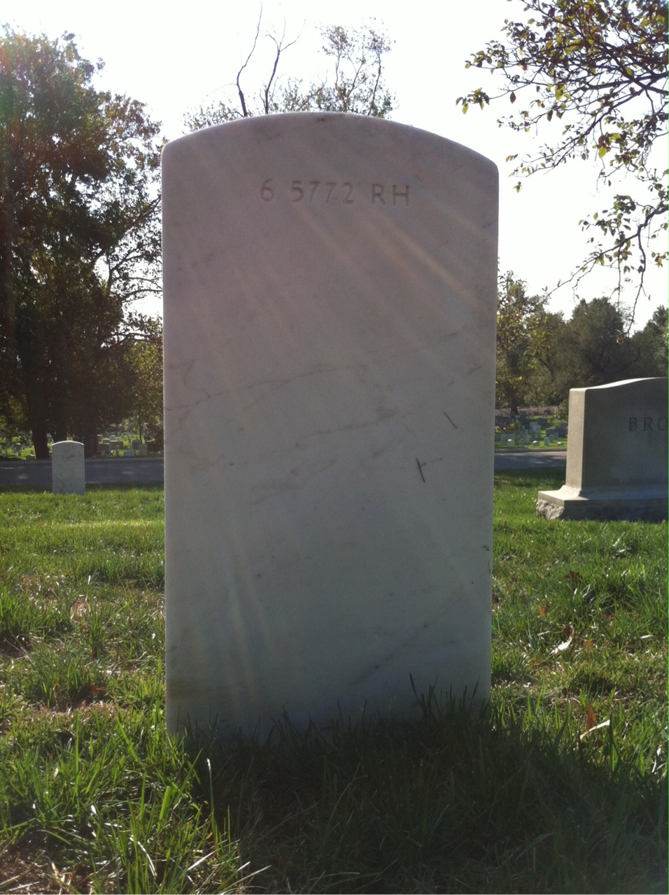 Back of headstone — Henry Anderson