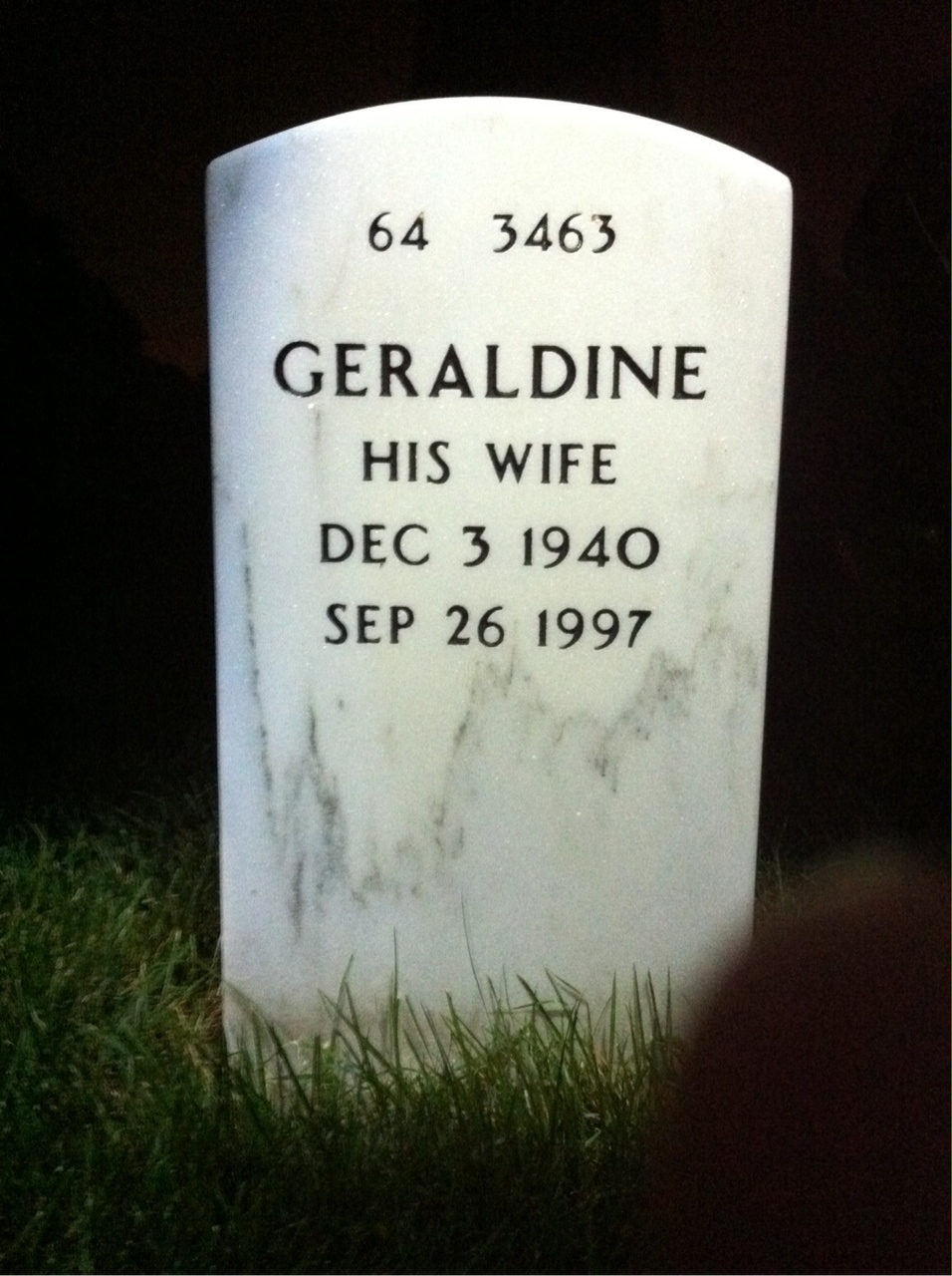 Back of headstone — Mert Sodersten