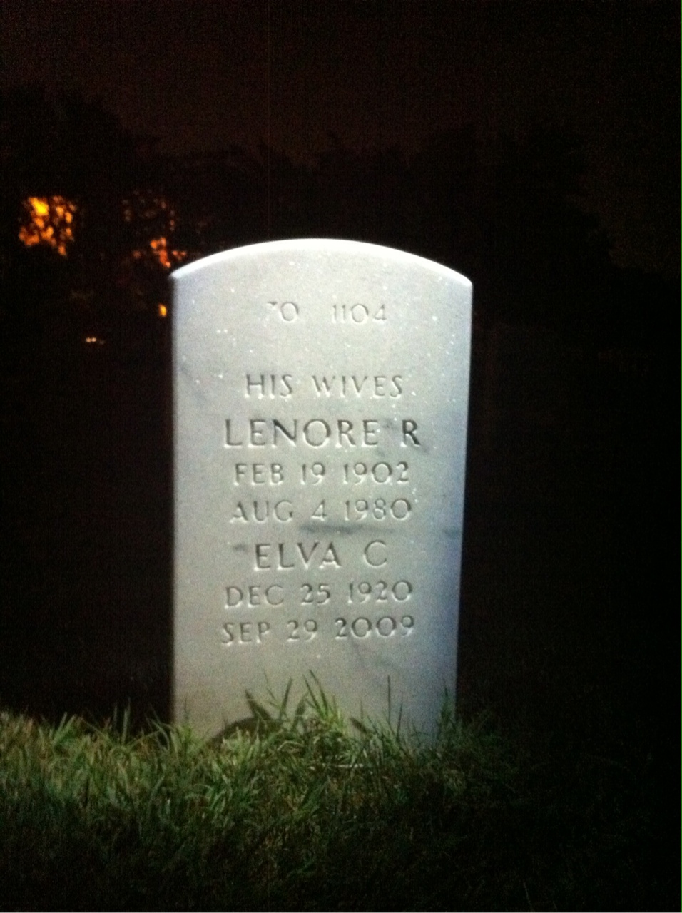 Back of headstone — William Wilkerson