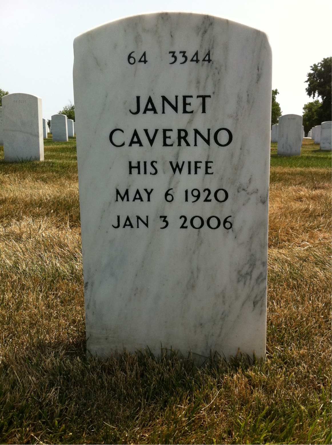 Back of headstone — John Oller