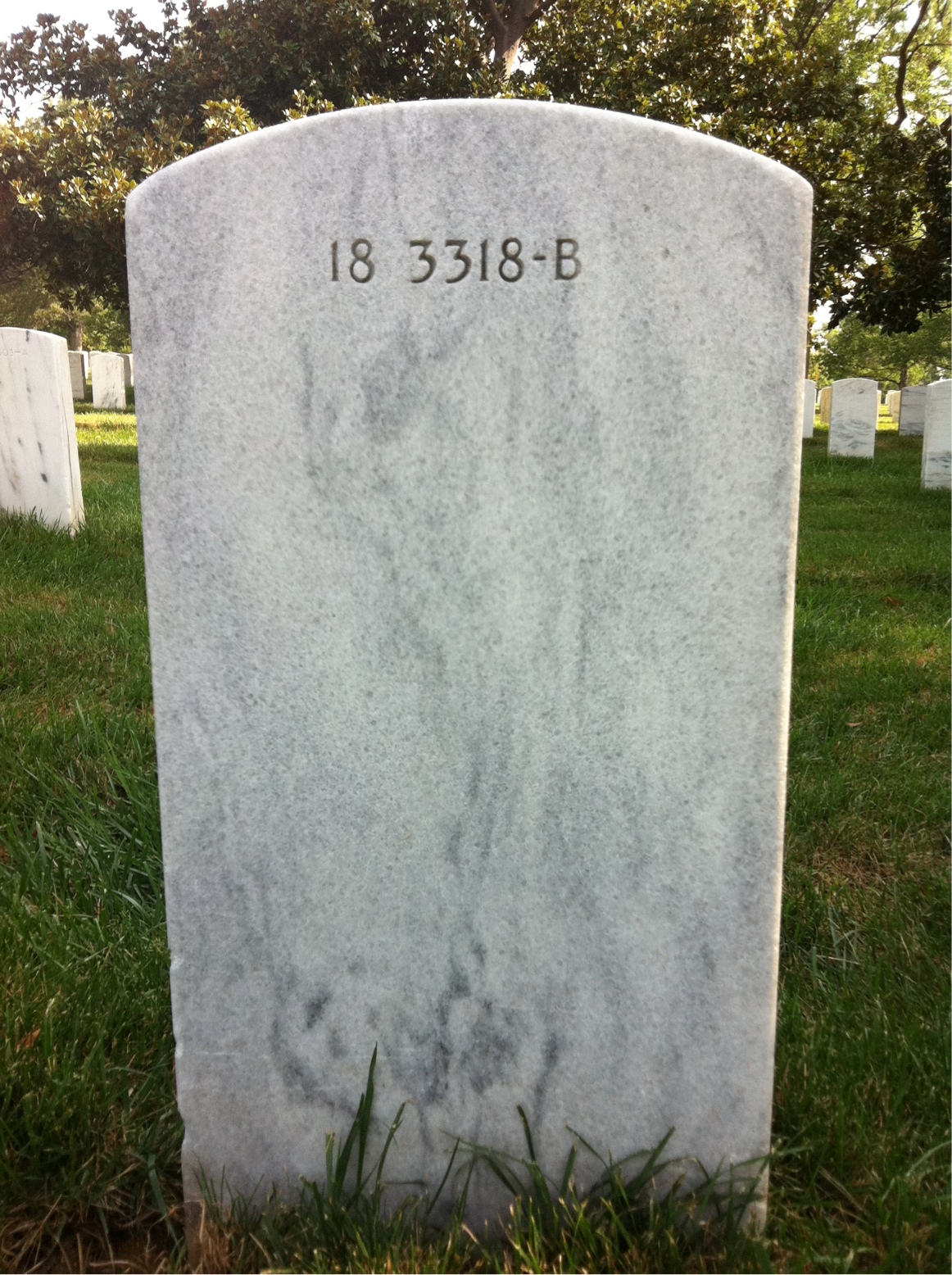 Back of headstone — Charlie Bentson