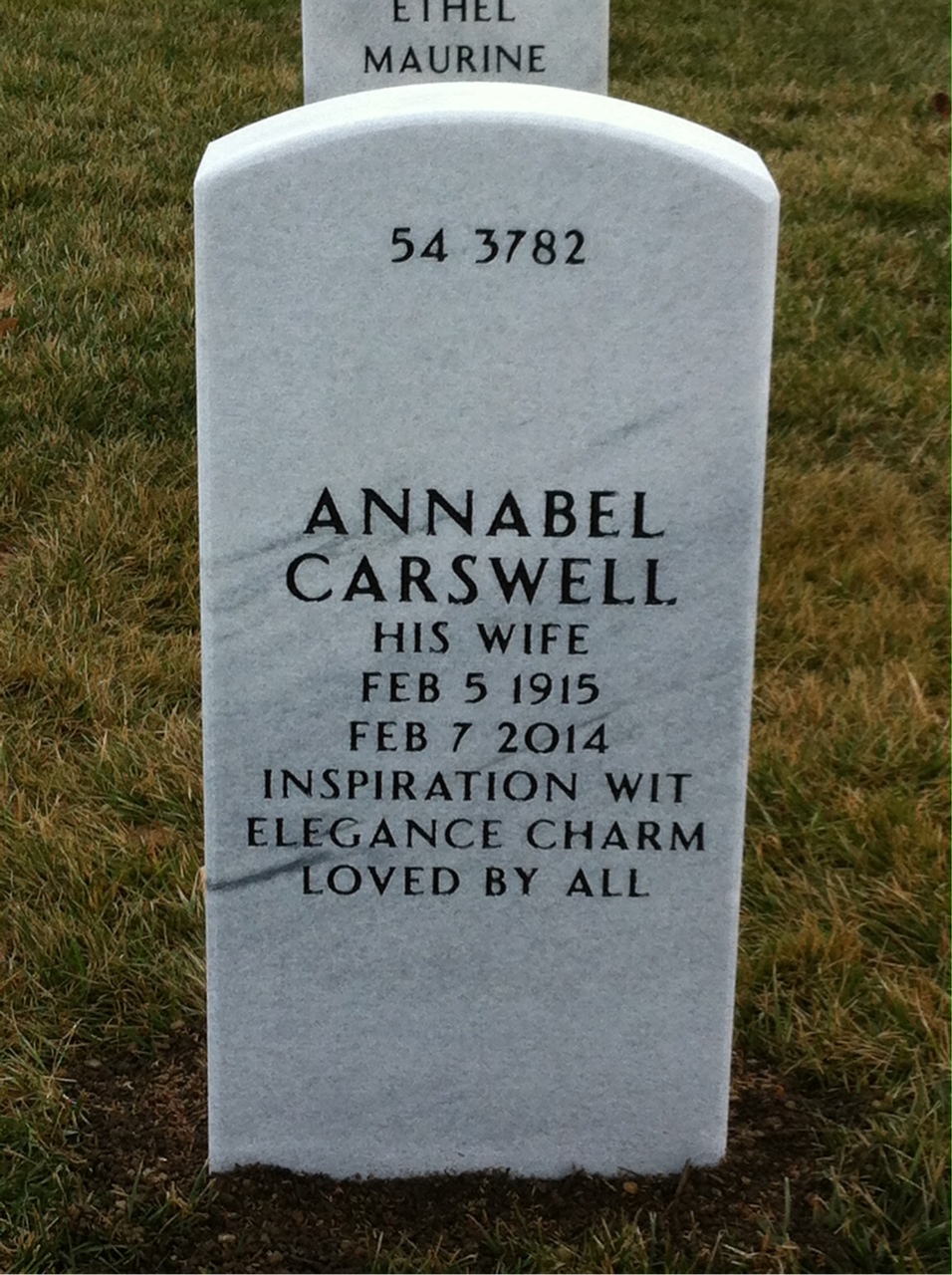 Back of headstone — Charles Audet