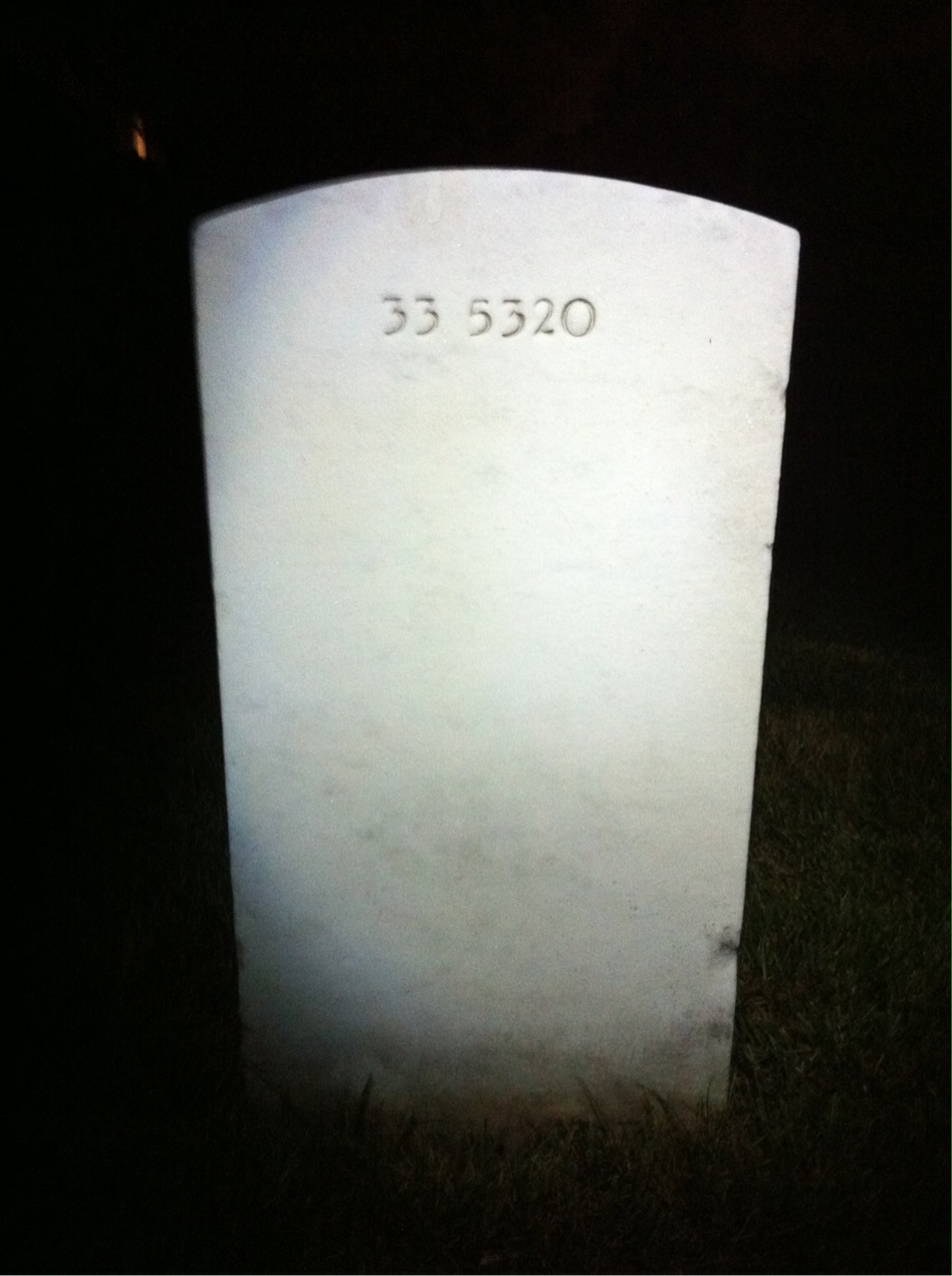 Back of headstone — John Morford