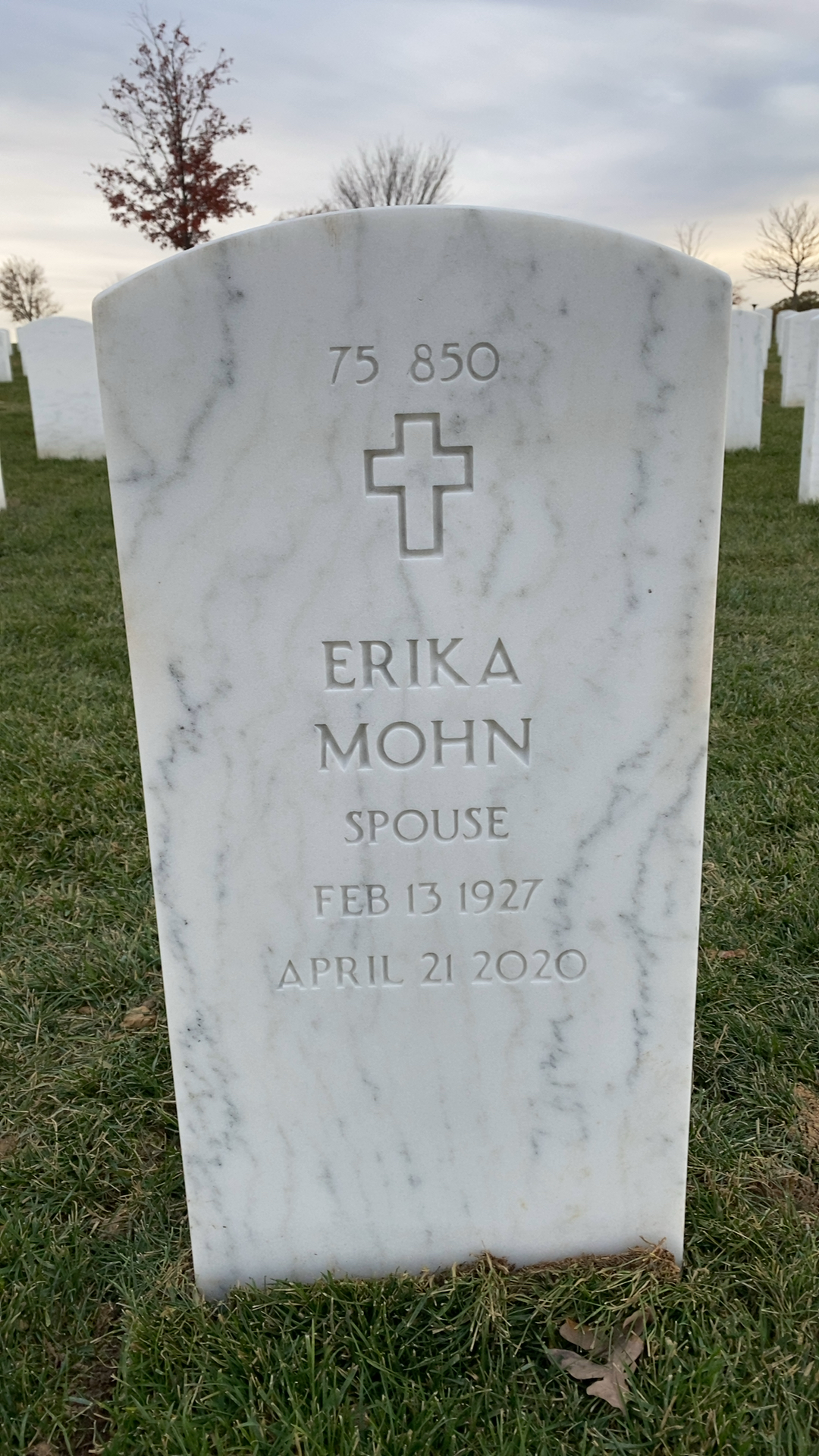 Back of headstone — Leroy Aske