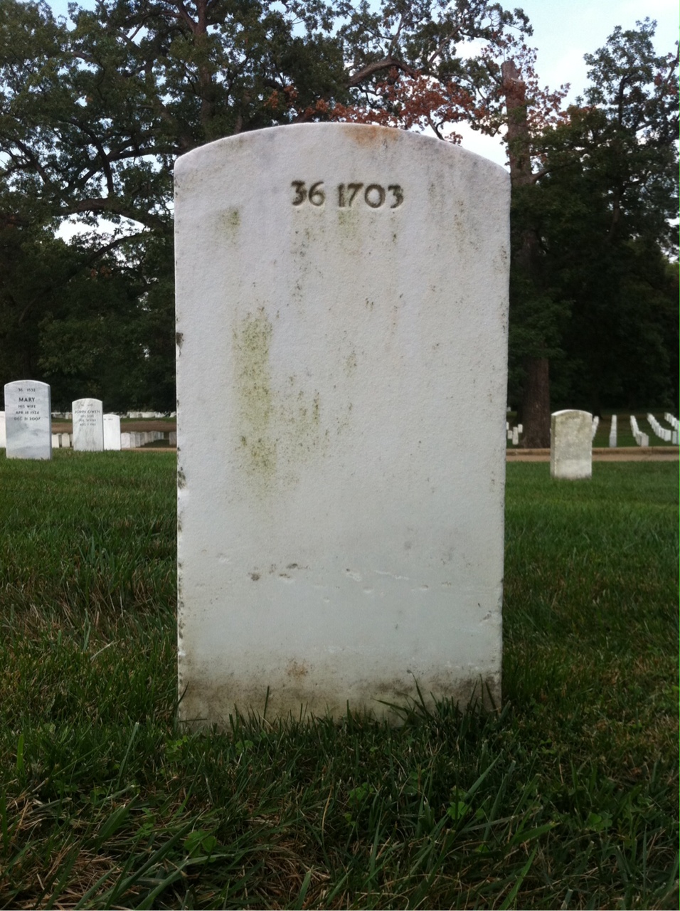 Back of headstone — William Constantine